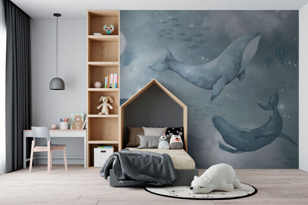 Groep walvissen zwemmend in de oceaan — interieur 2