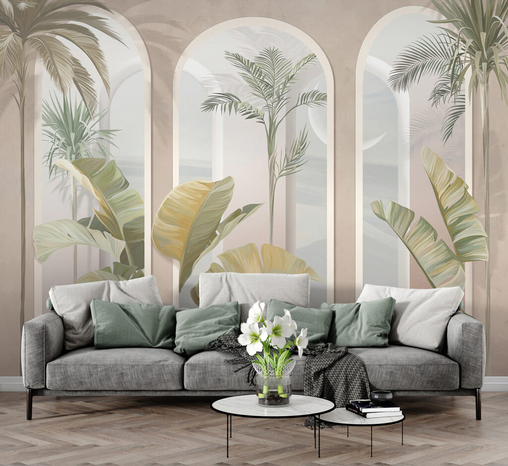 Palmen tussen roze arcades — interieur 5