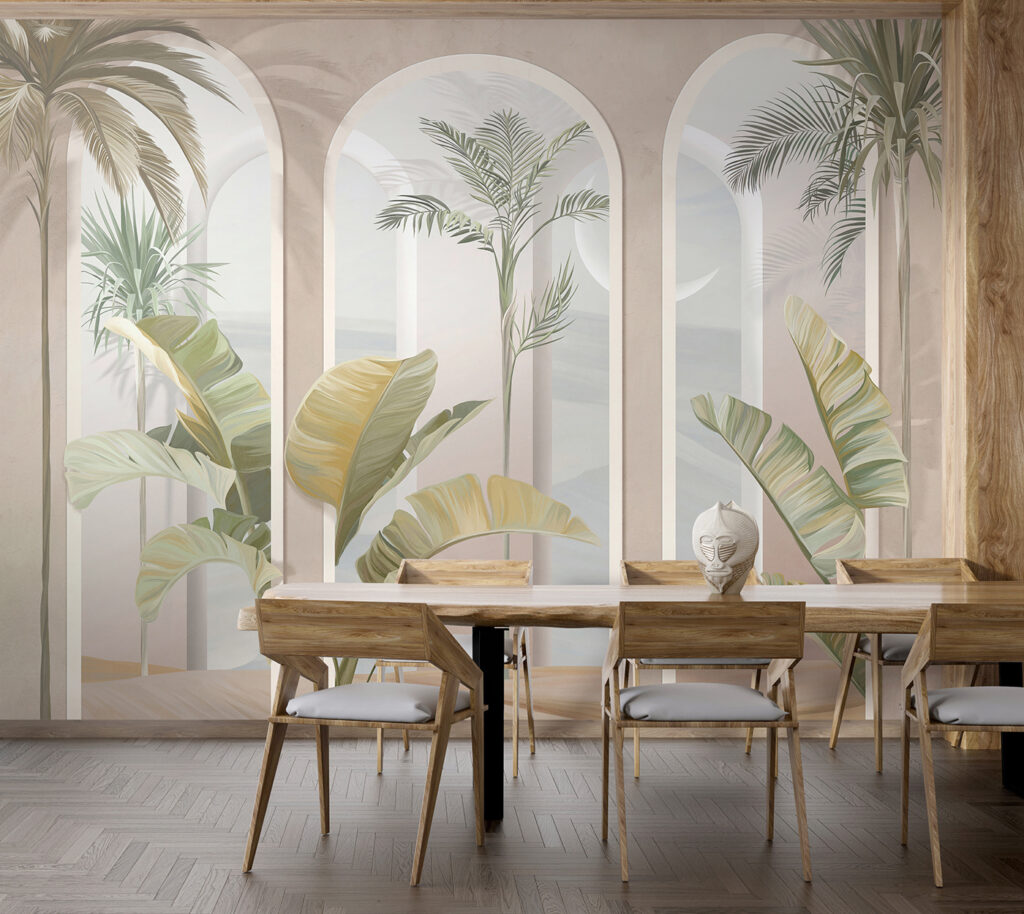 Palmen tussen roze arcades — interieur 6