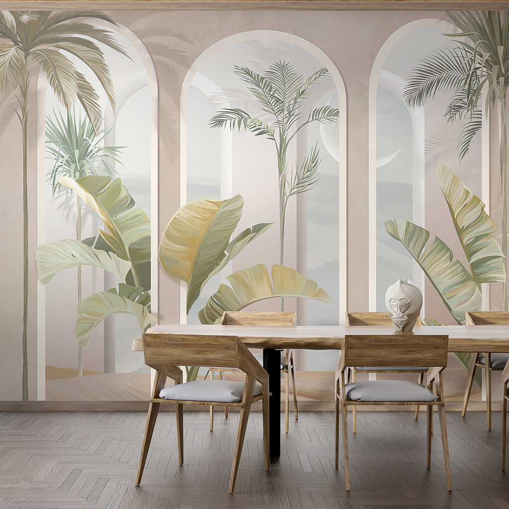 Palmen tussen roze arcades — interieur 7