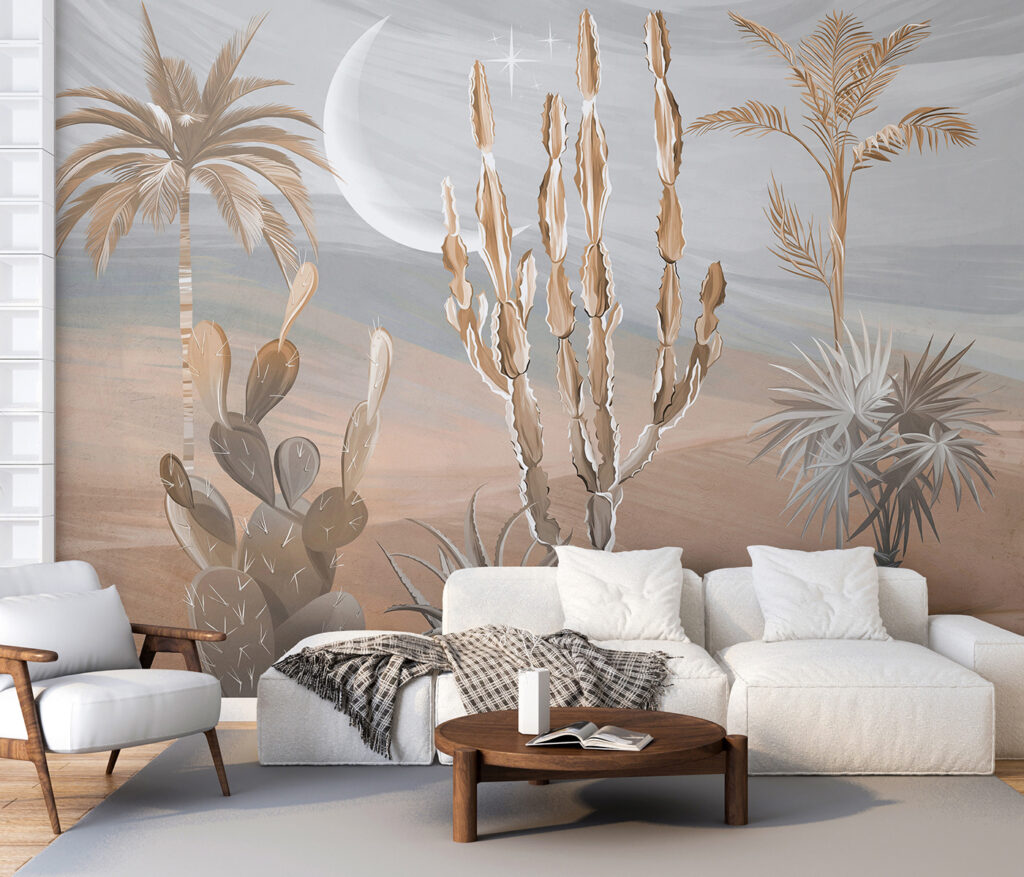Cactussen in een maanwoestijn — interieur 1