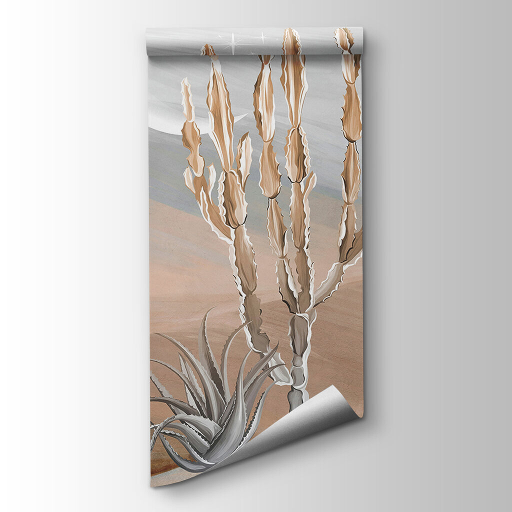Cactussen in een maanwoestijn — productweergave
