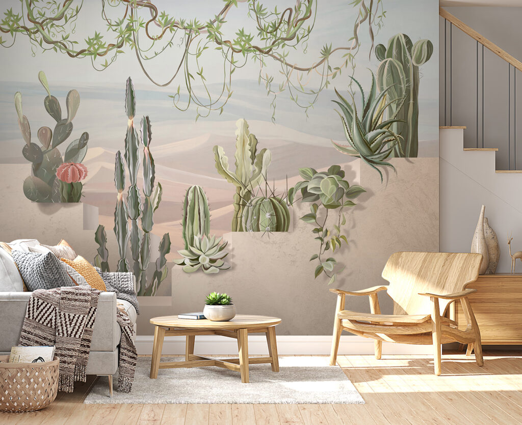 Woestijnplanten in een vredig landschap — interieur 1