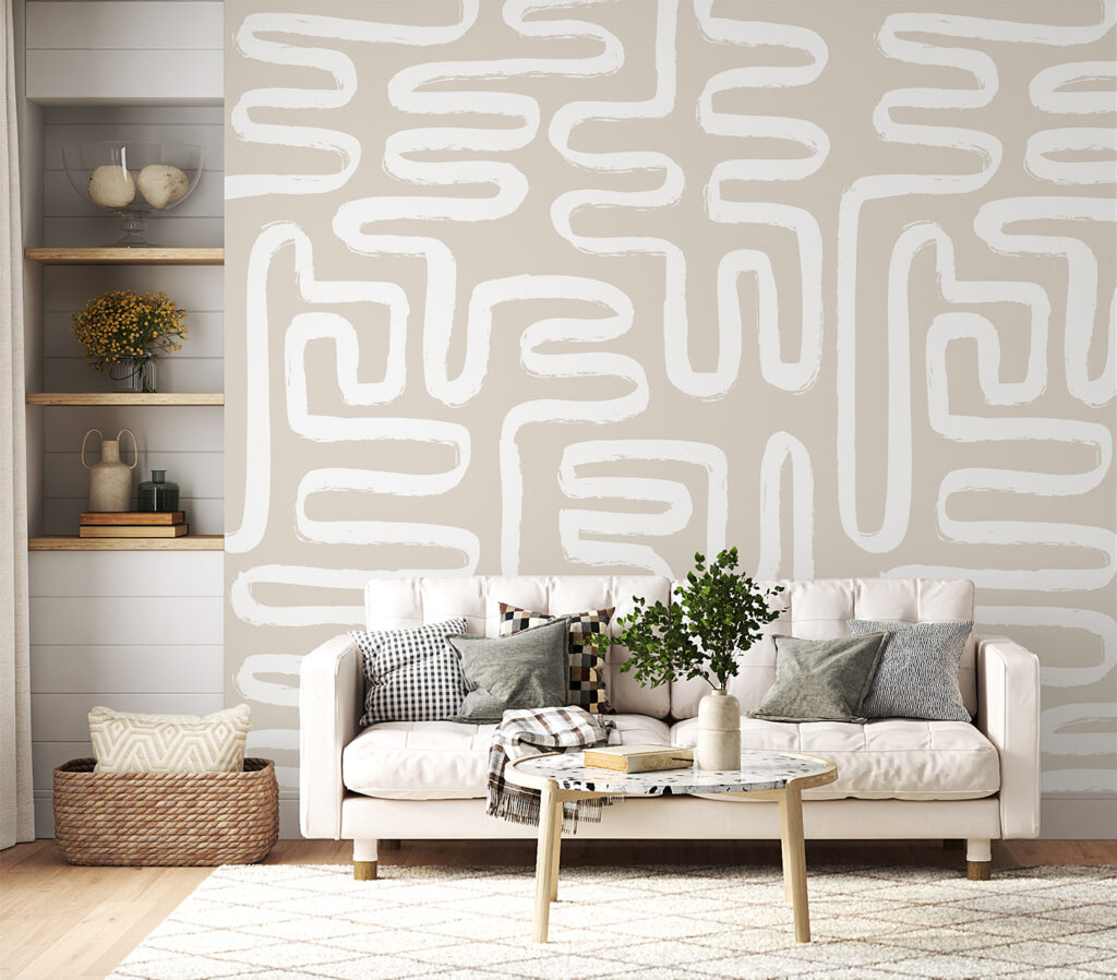 Witte lijnen als doolhof — interieur 1