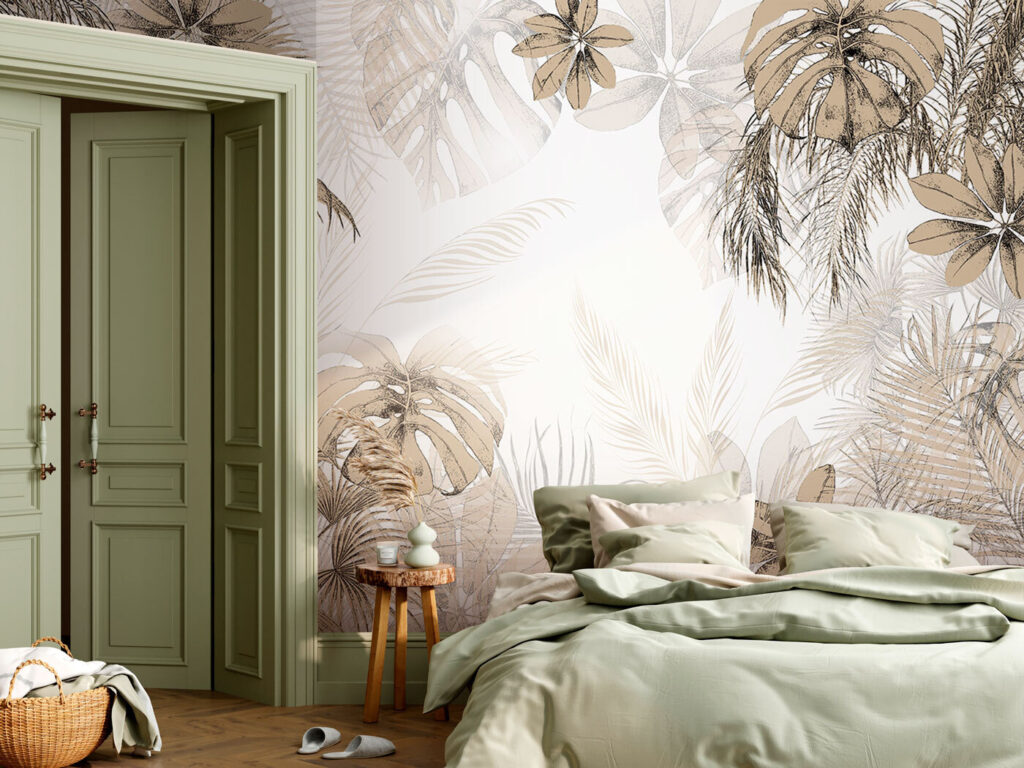 Tropenbladeren rond open ruimte — interieur 2
