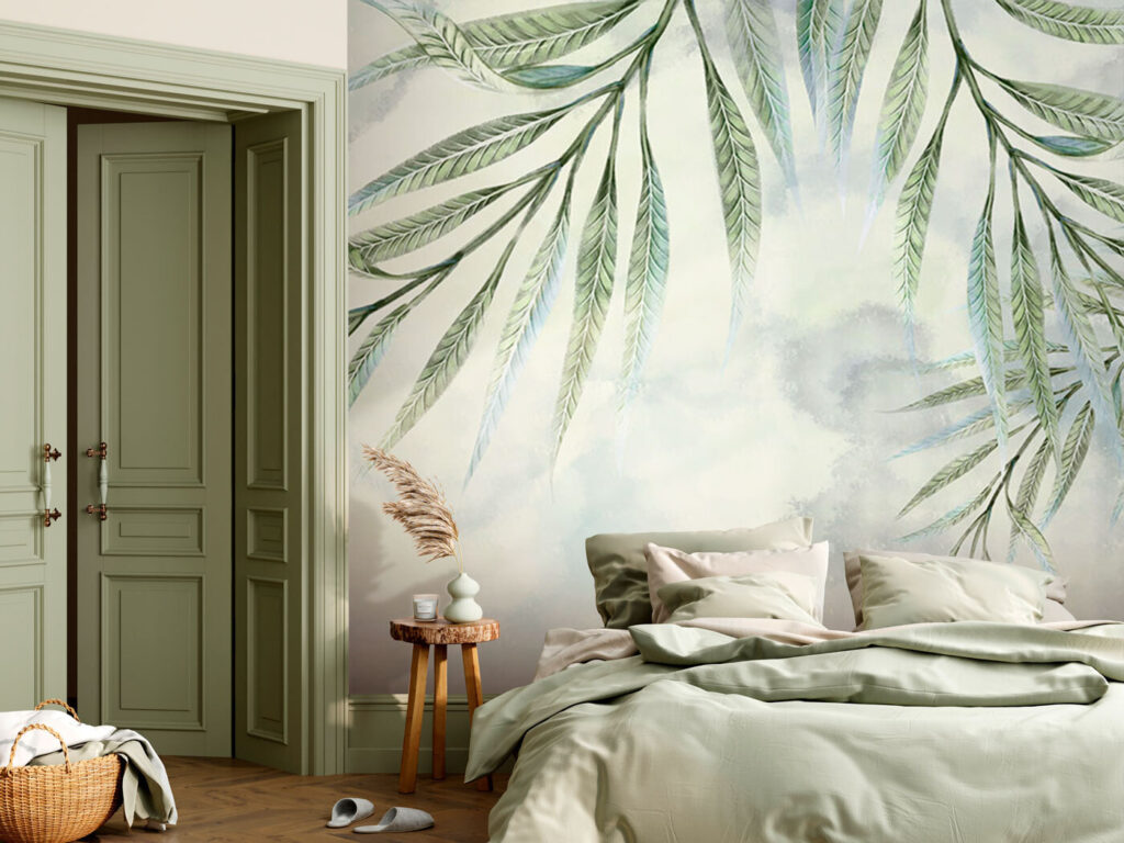 Hangende bladeren op verf — interieur 1