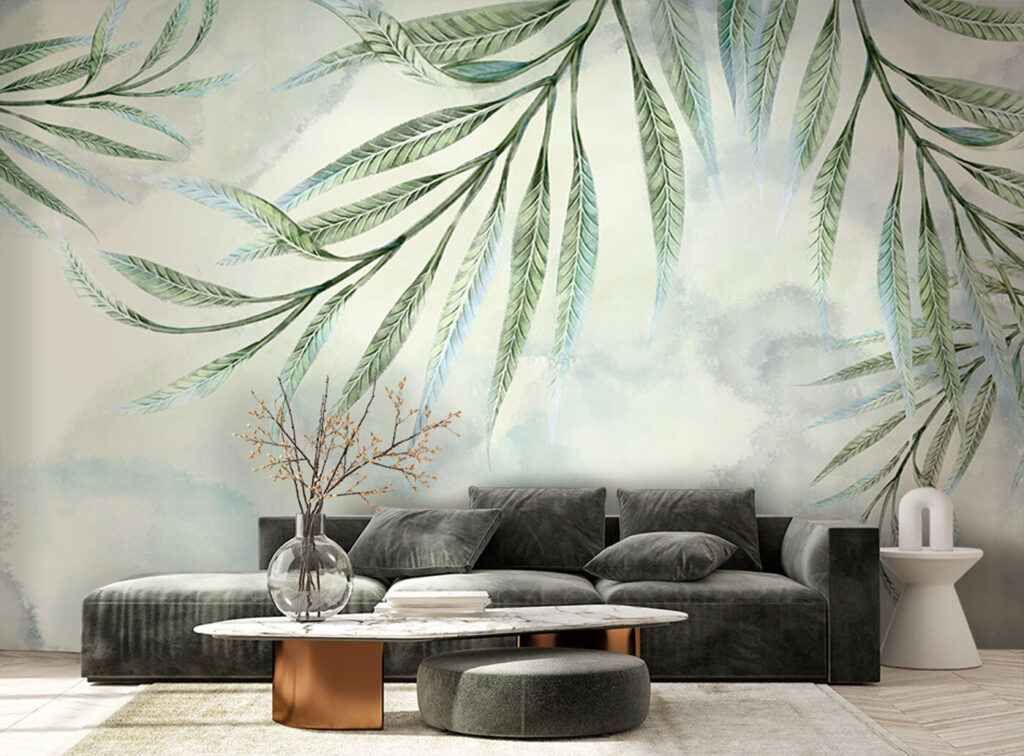 Hangende bladeren op verf — interieur 3
