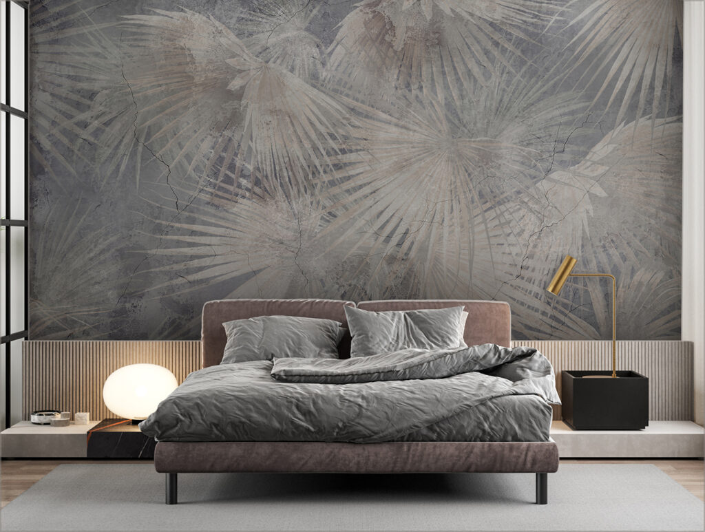 Palmwaaiers op oudgrijs — interieur 2