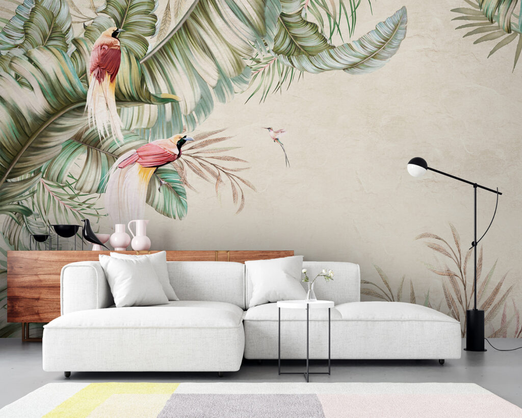 Papegaai tussen de palmbladeren — interieur 3