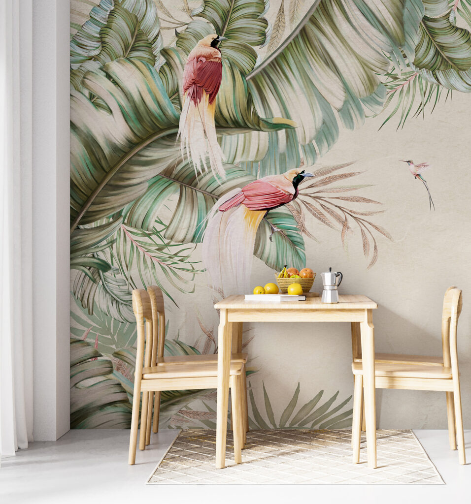 Papegaai tussen de palmbladeren — interieur 4