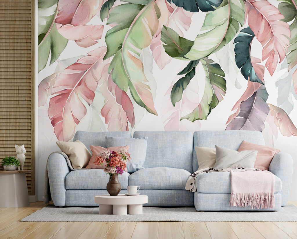 Delicate bladeren in zachte pasteltinten — interieur 1