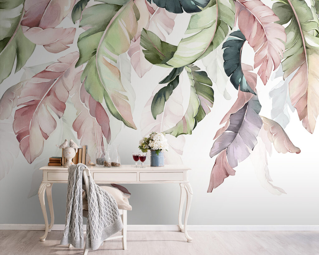Delicate bladeren in zachte pasteltinten — interieur 4