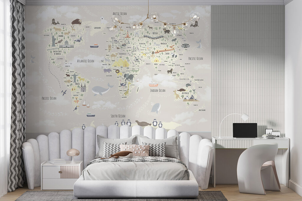 Wereldkaart met kleine reisvrienden — interieur 4