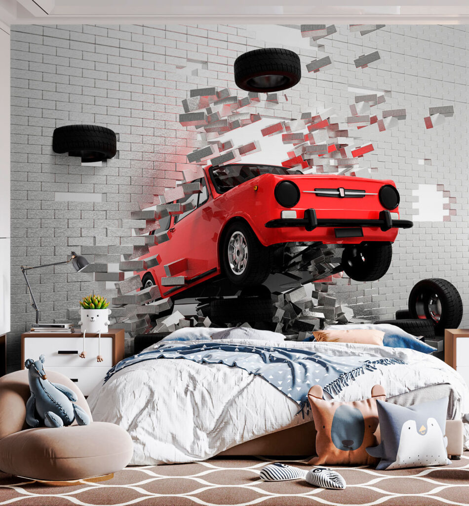 Rode auto breekt los — interieur 2