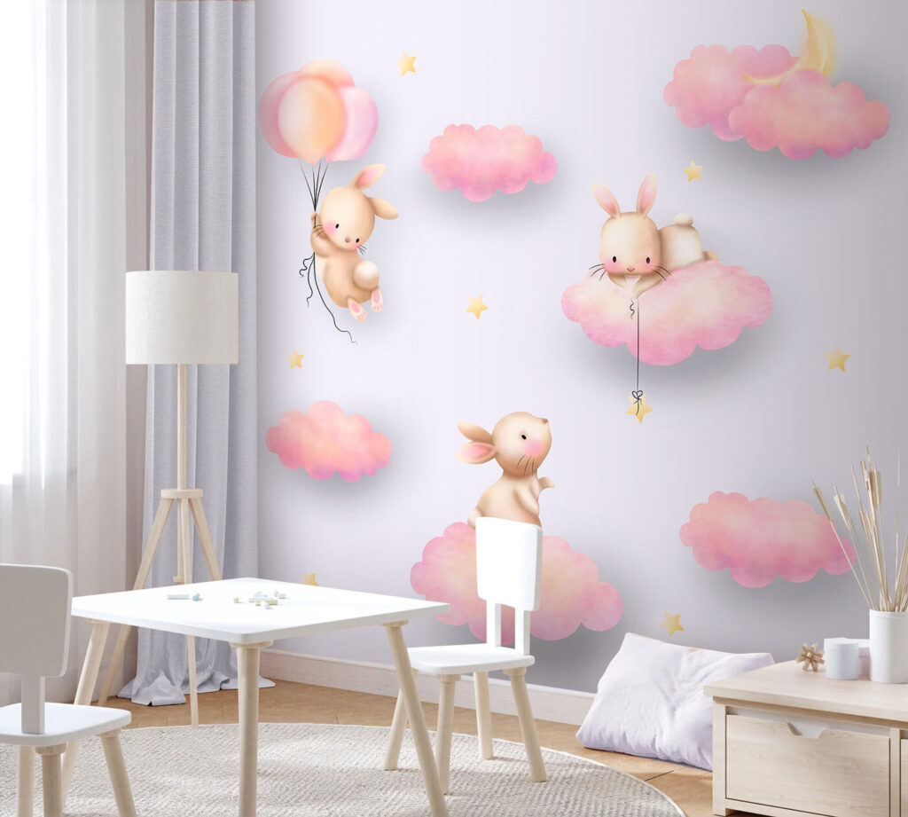 Konijntjes op roze wolkjes — interieur 1