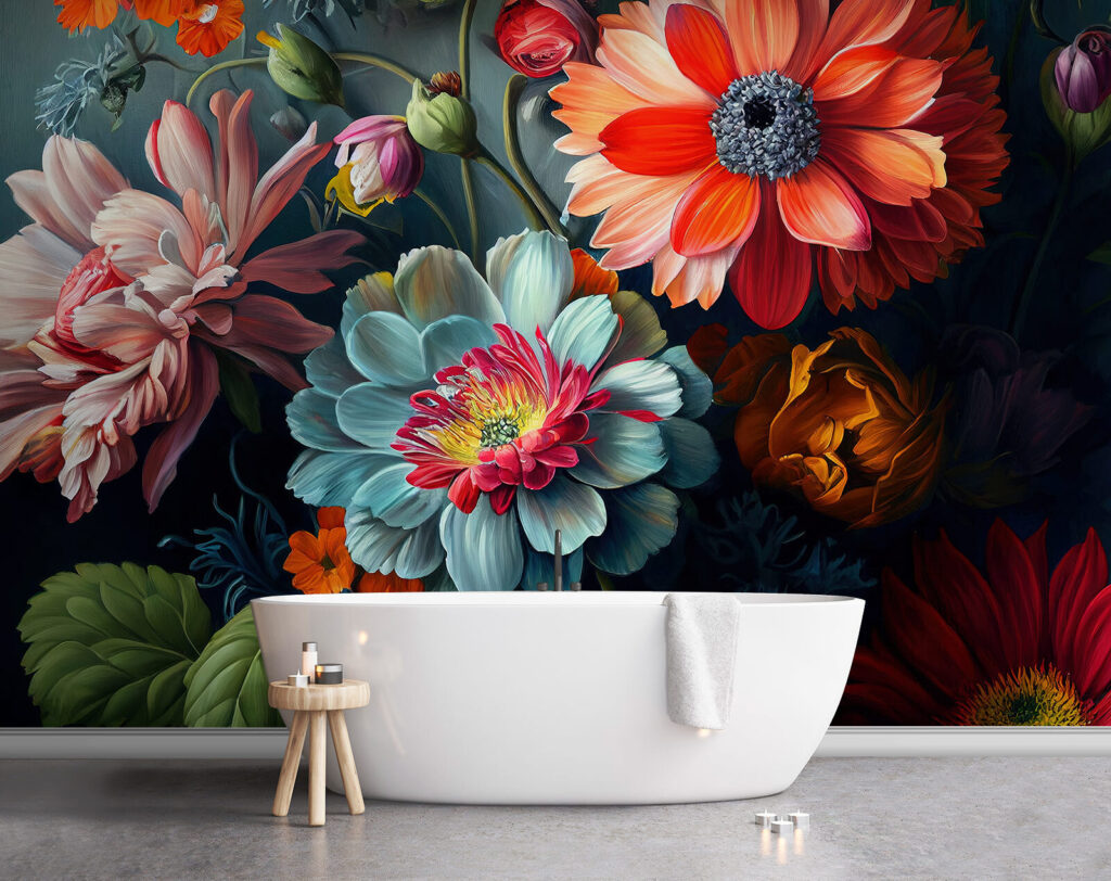 Volle bloemen in juweeltinten — interieur 7