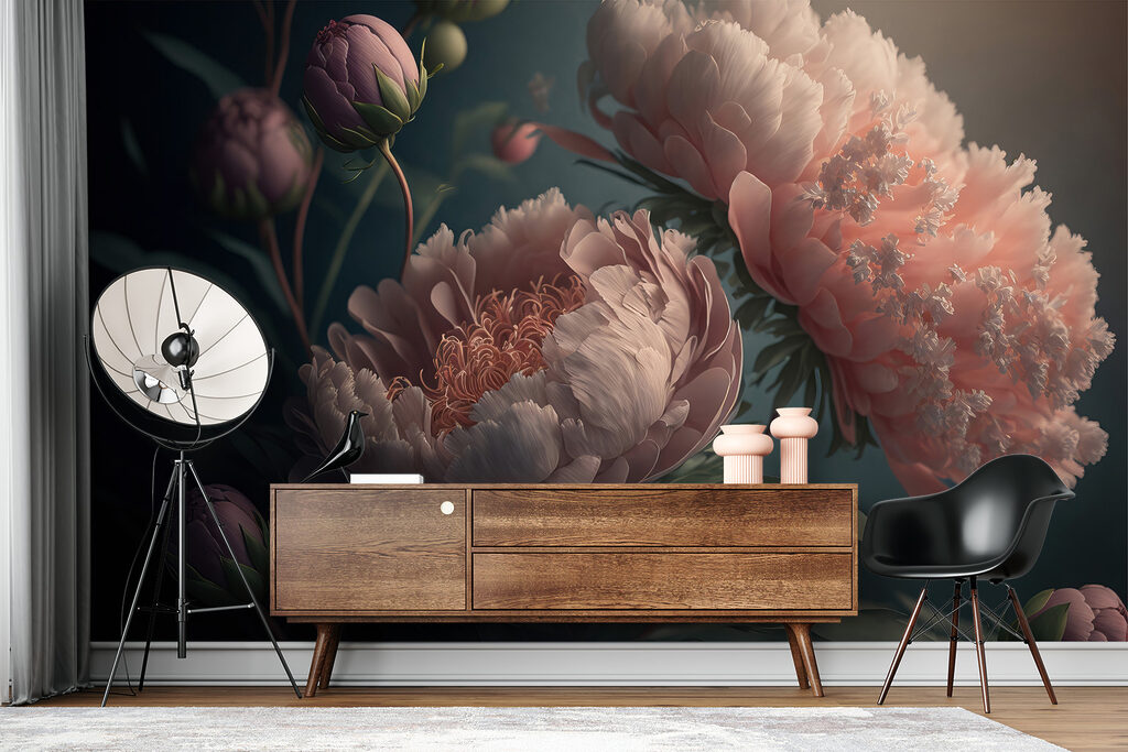 Oudroze pioenen vangen licht — interieur 5