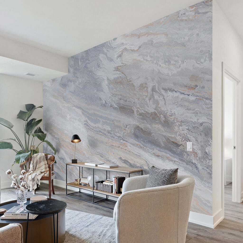 Bleke steenstromen in blauwgrijs — interieur 3