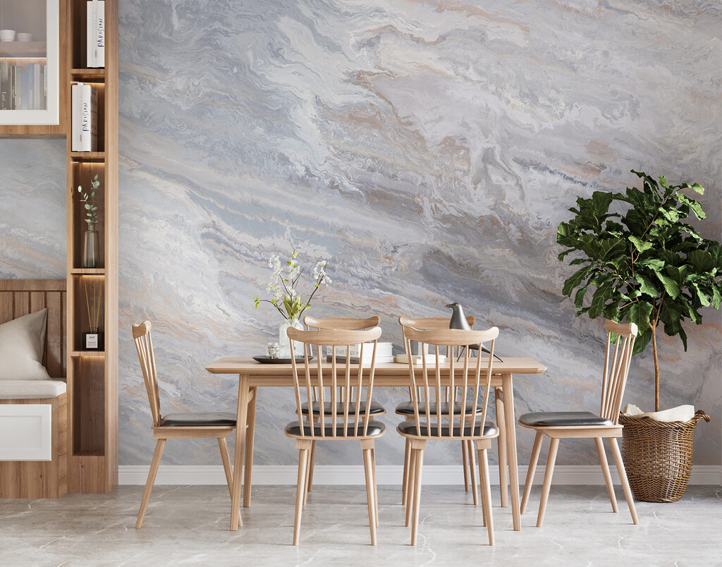 Bleke steenstromen in blauwgrijs — interieur 1