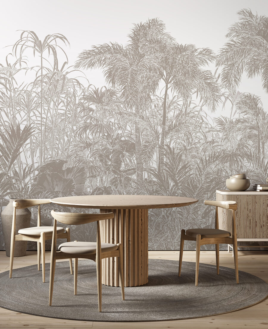 Tropenbos in bleke tekenlijnen — interieur 3