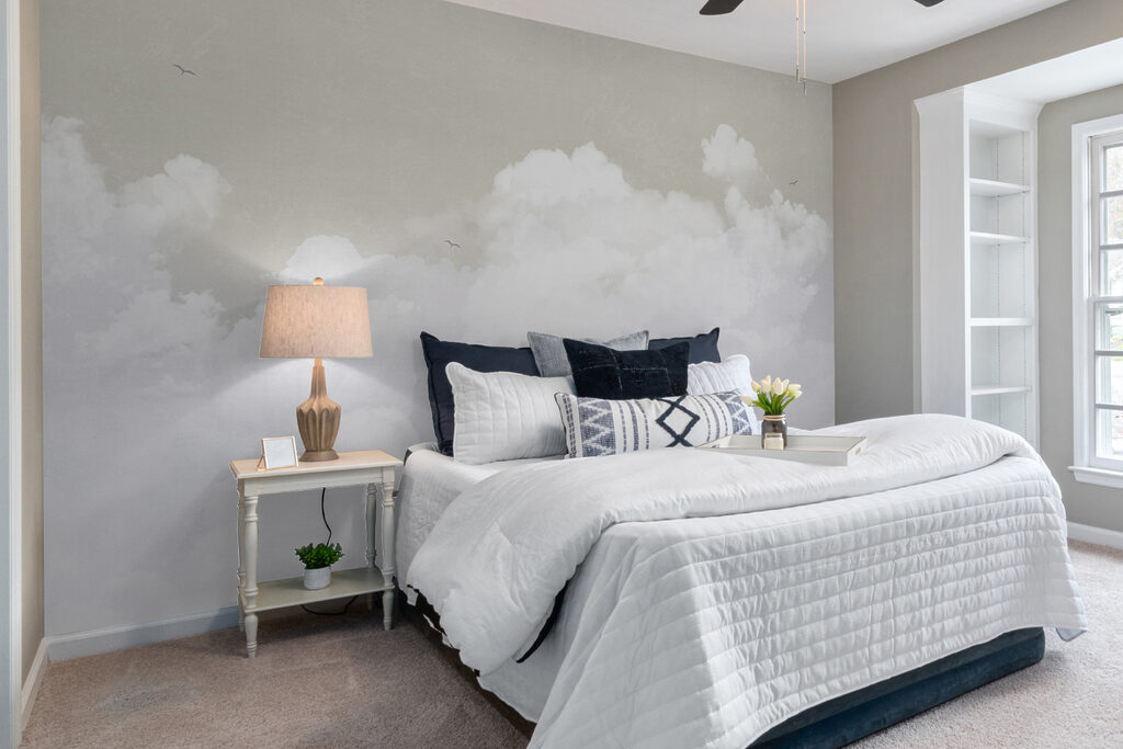 Witte wolken onder grijsgroen — interieur 2