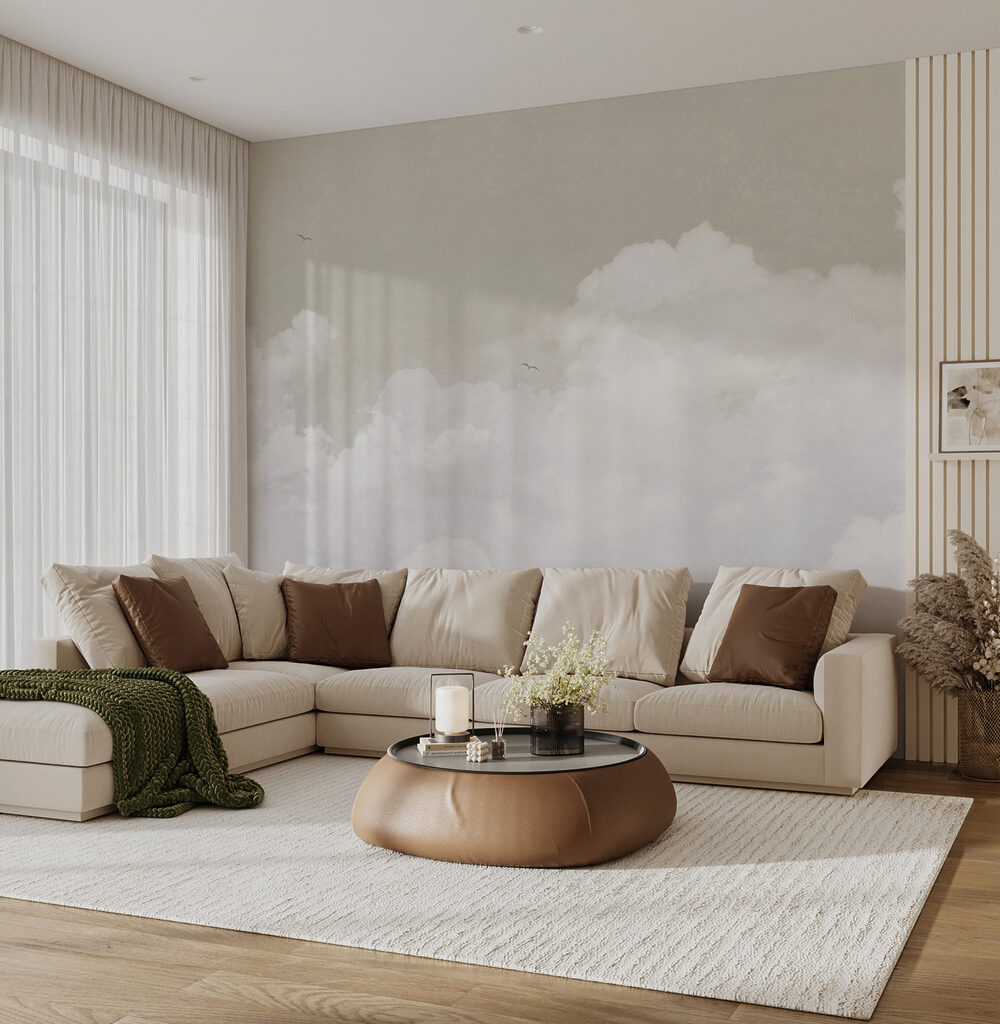 Witte wolken onder grijsgroen — interieur 3