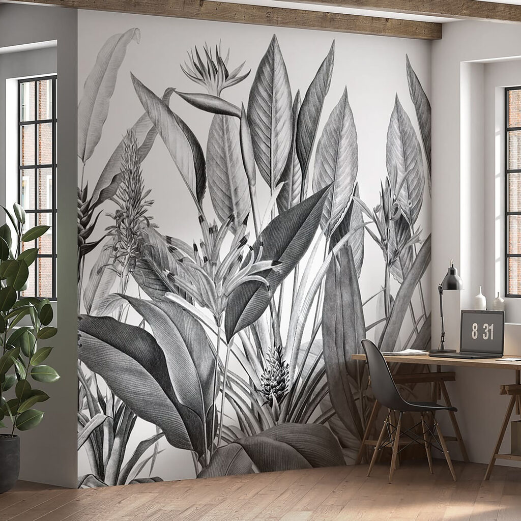 Tropisch gebladerte in monochrome tinten — interieur 4