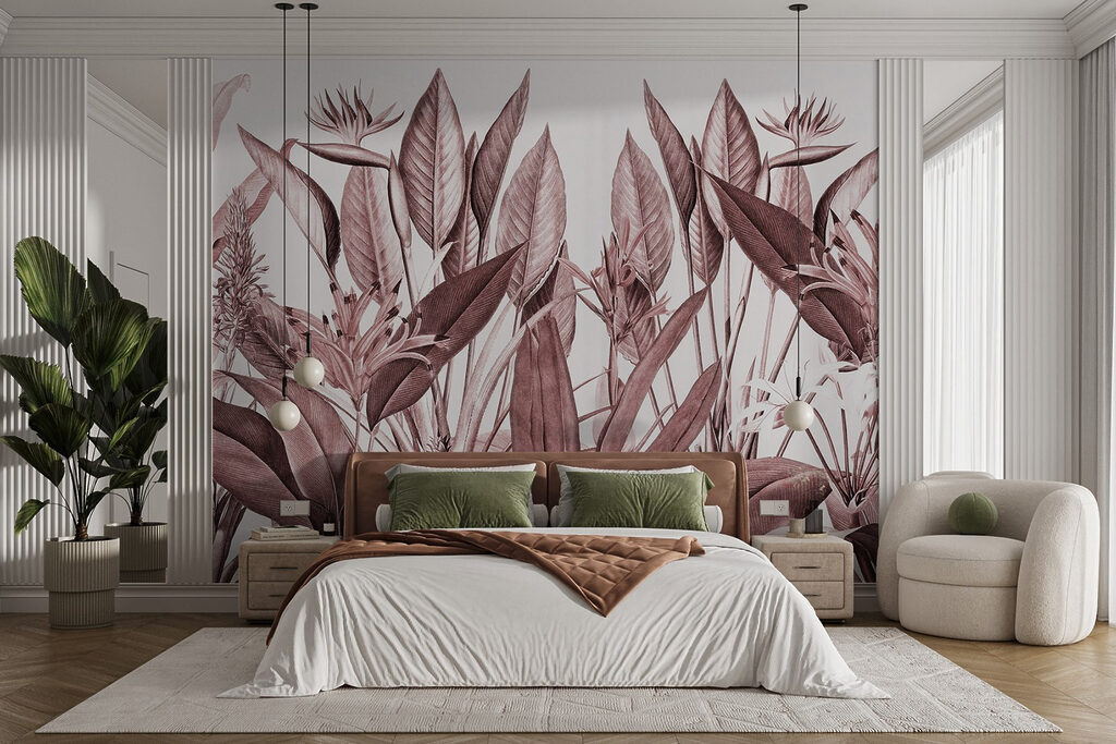 Tropisch gebladerte in subtiele tinten — interieur 2