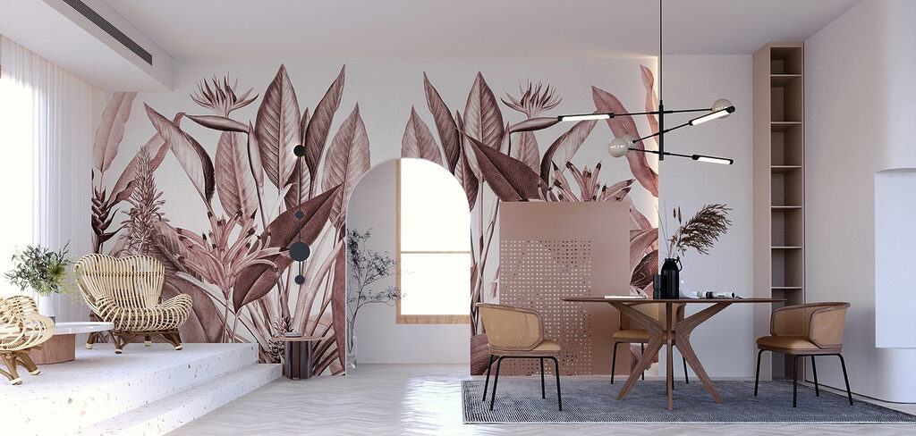 Tropisch gebladerte in subtiele tinten — interieur 4