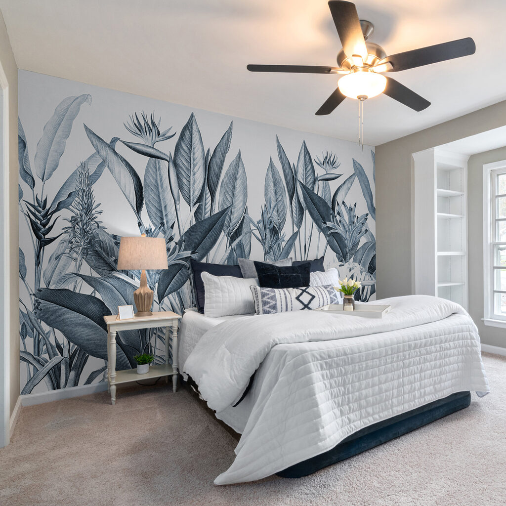 Tropisch gebladerte in monochrome tinten — interieur 2