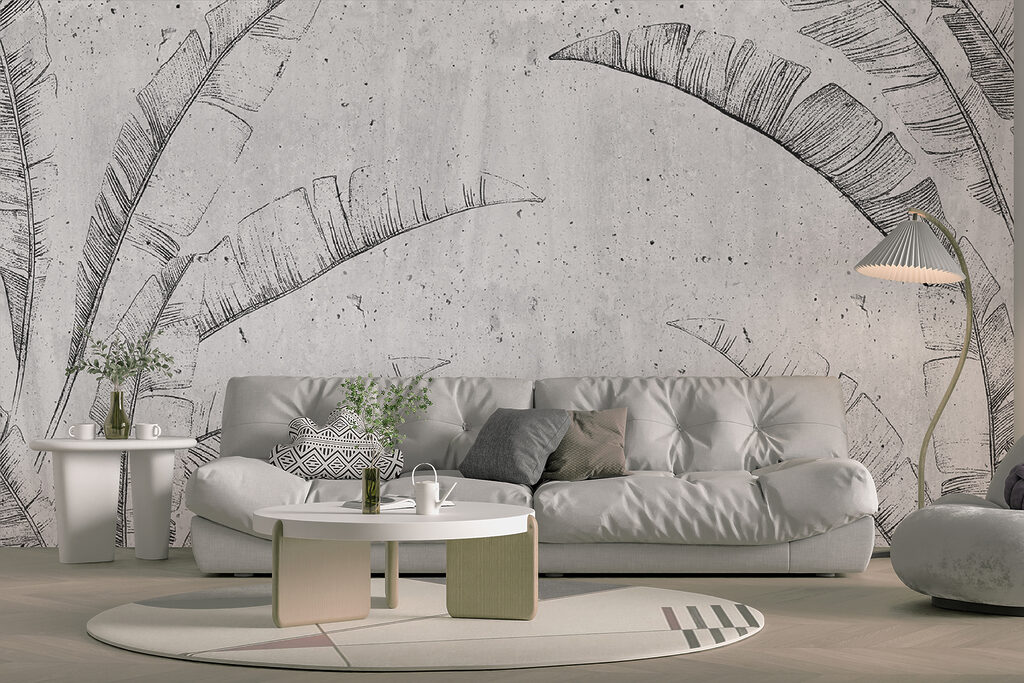 Bladlijnen op verweerde achtergrond — interieur 3