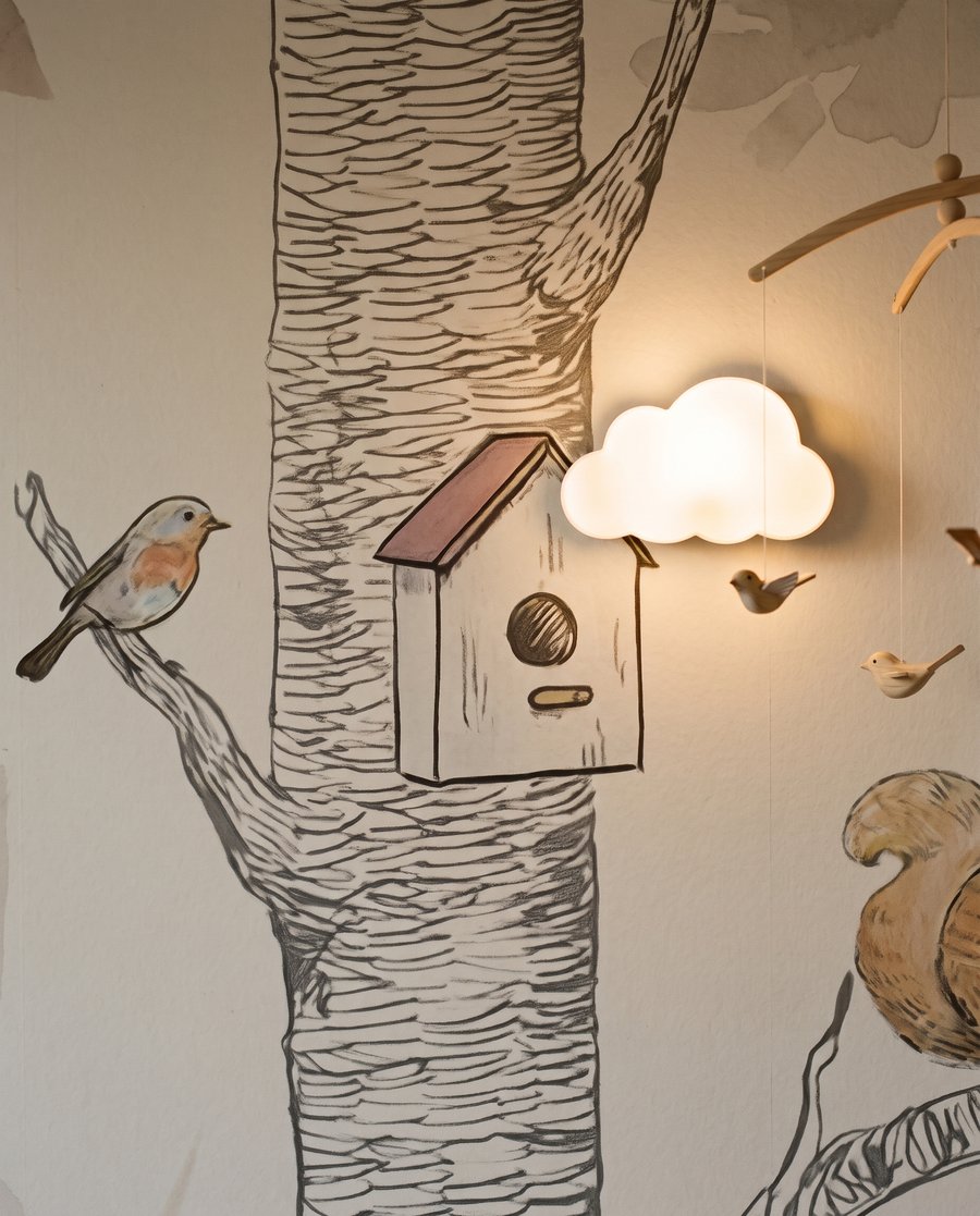Bosvriendjes tussen witte stammen — detail