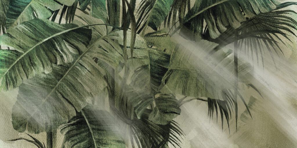 Zacht licht tussen junglebladeren — volledig ontwerp