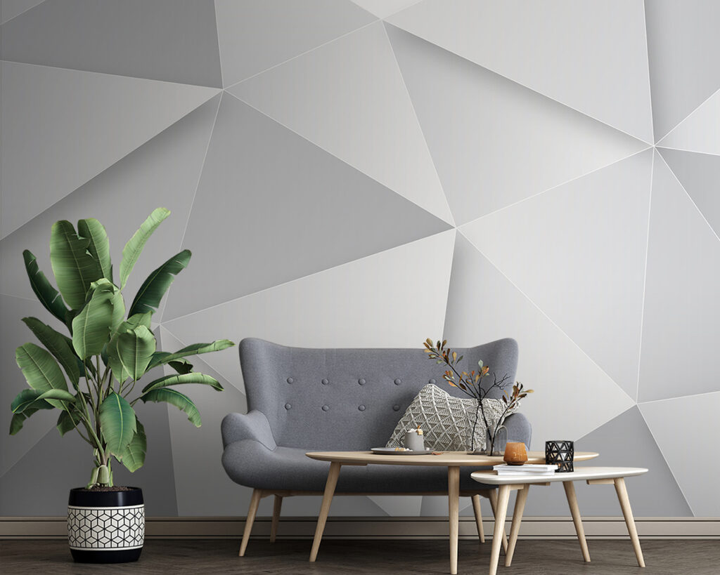 Wit driehoekpatroon in een interieur