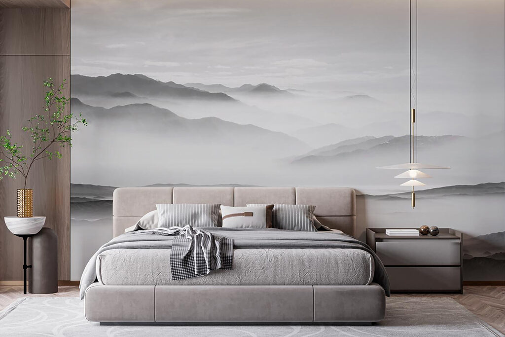 Grijze bergen in mist — interieur 5