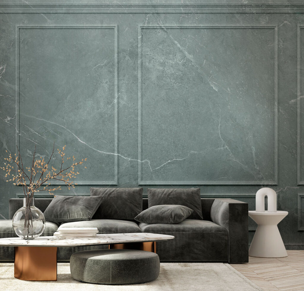 Groene panelen met aders — interieur 2