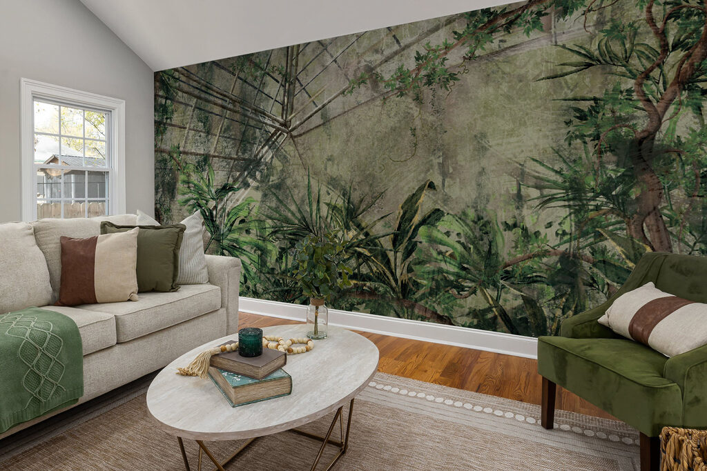 Bamboestammen langs donkere jungle — interieur 3