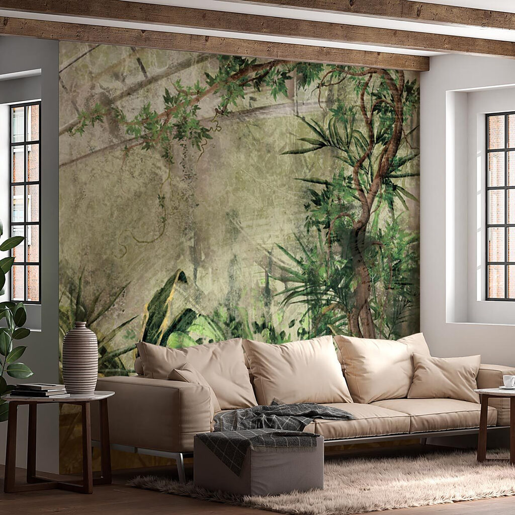 Bamboestammen langs donkere jungle — interieur 4