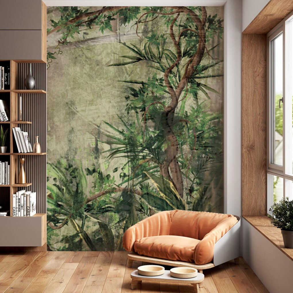 Bamboestammen langs donkere jungle — interieur 2