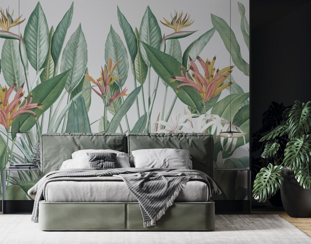 Paradijsbloemen tussen groen blad — interieur 1