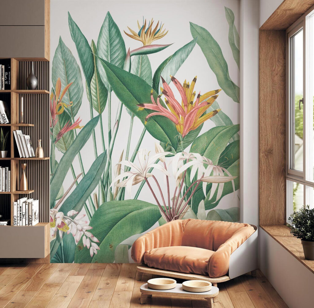 Paradijsbloemen tussen groen blad — interieur 2