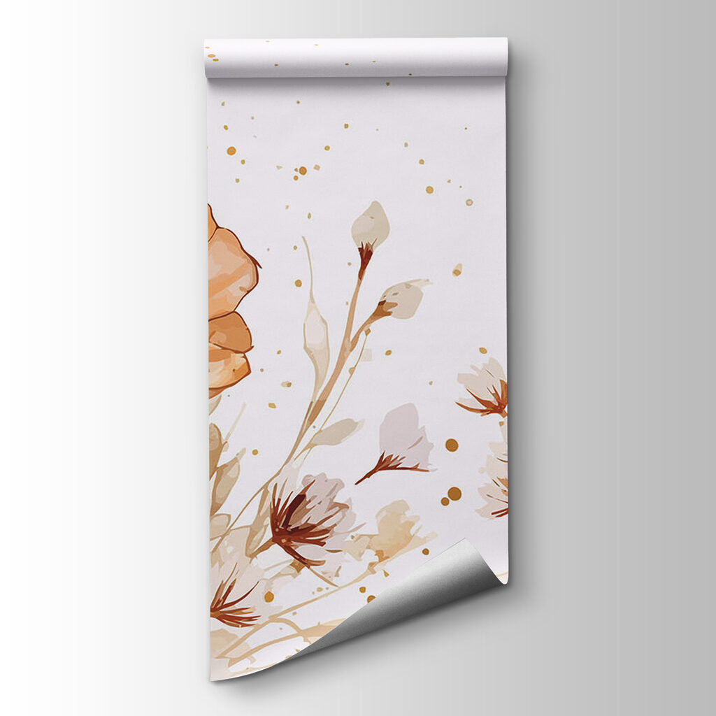 Okerkleurige bloemen in aquarel — productweergave