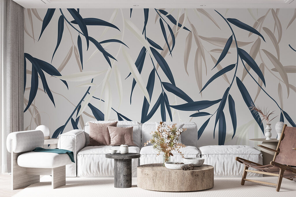 Blauwe takken in beweging — interieur 4