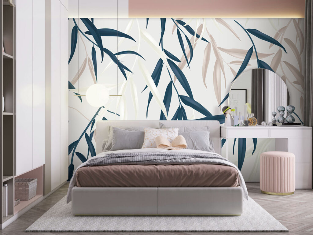 Blauwe takken in beweging — interieur 3