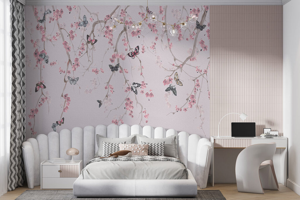 Vlinders onder roze bloesem — interieur 5