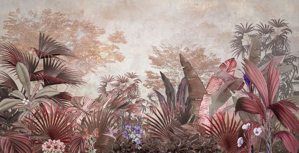 Warme jungle op beige — volledig ontwerp