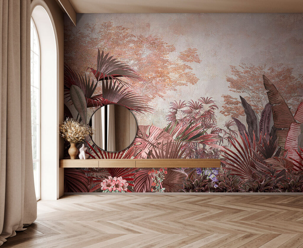 Warme jungle op beige — interieur 1