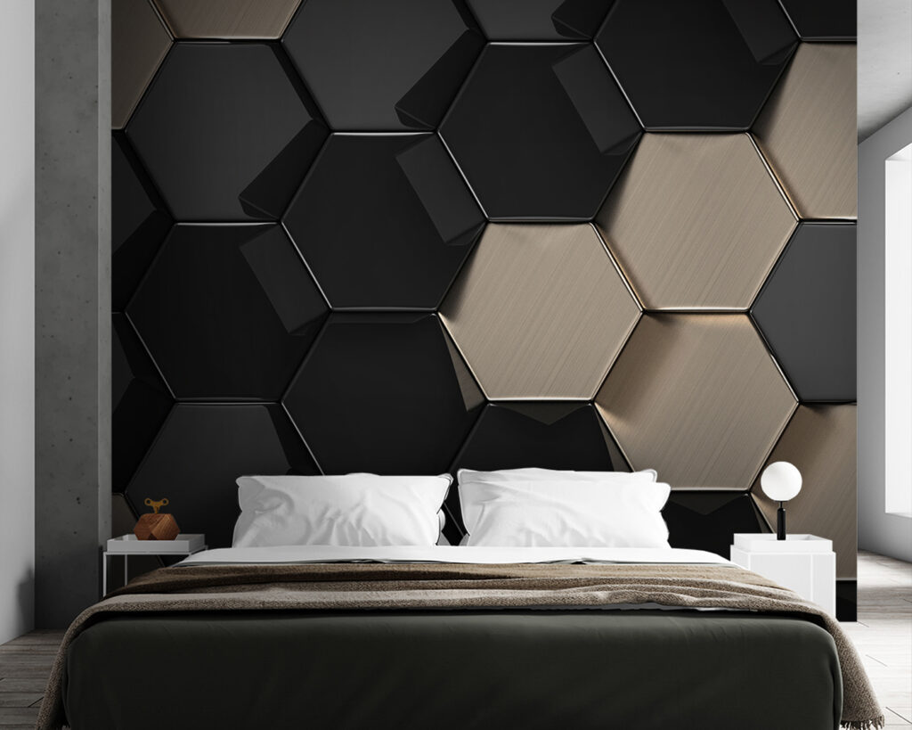 Zeshoeken in zwart, beige — interieur 2