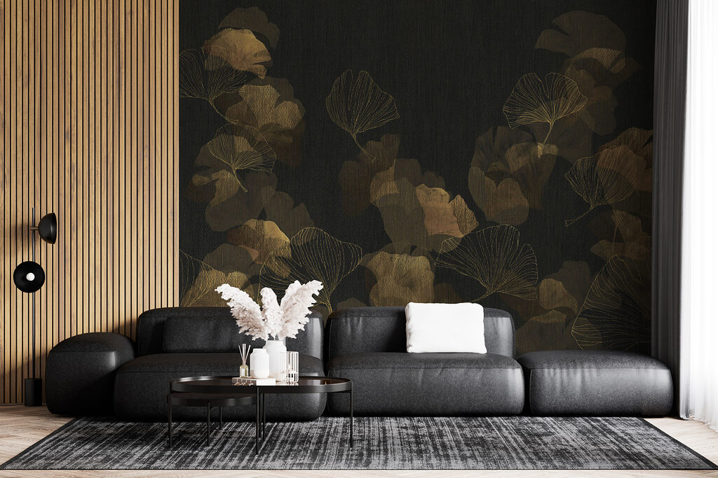 Gouden bladwaaiers in donkerte — interieur 4