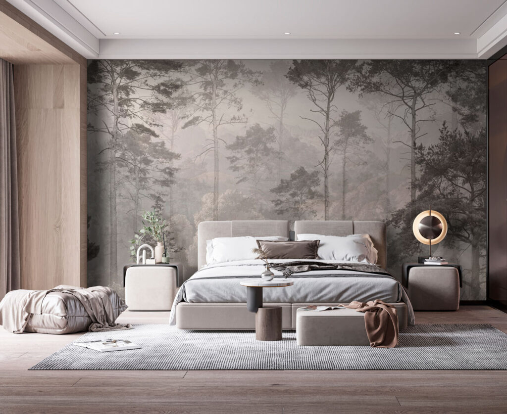 Bos in fijne gravurelijnen — interieur 2